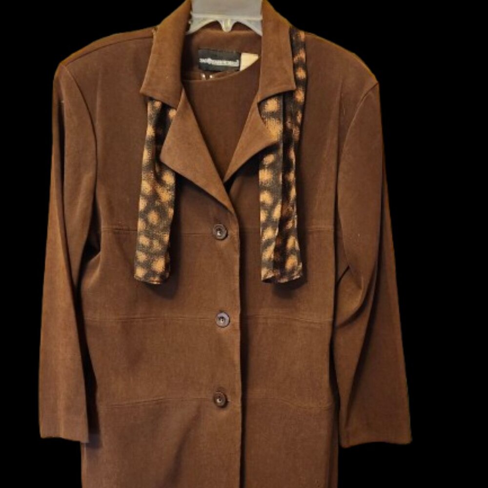 Sag Harbor Coat Dress with Accent Scarf Size 14